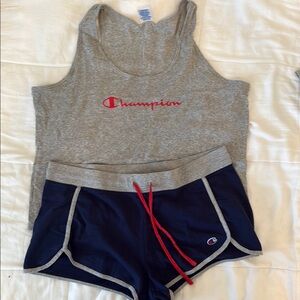 Champion Gray Tank and Navy Shorts Set